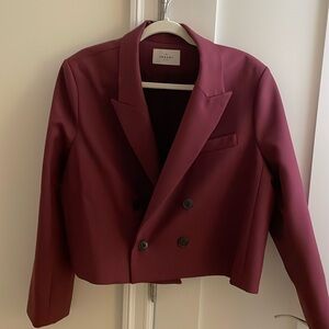 Gorgeous cropped maroon Argent Blazer - size 14
